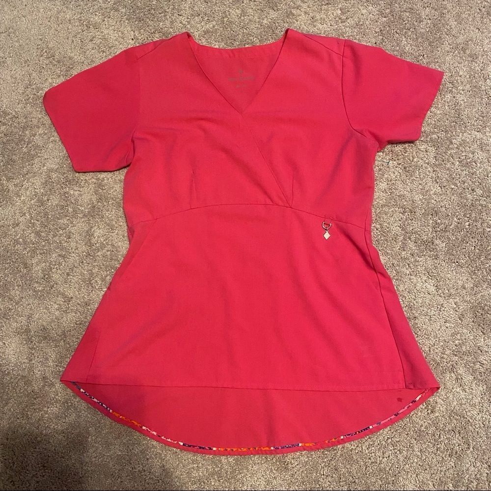 Vera Bradley Hot Pink Scrub Top